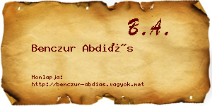 Benczur Abdiás névjegykártya